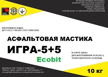 Холодные асфальтовые мастики ИГРА-5+5 Ecobit с добавкой резиновой крошки ДСТУ Б В.2.7-108-2001 